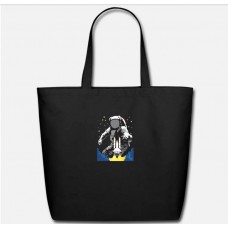 Into Space Hd Design Black Eco-Friendly Tote Bag